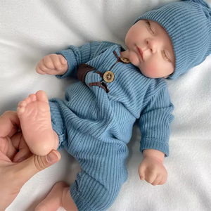 Chubby cara redonda <span class=keywords><strong>de</strong></span> <span class=keywords><strong>silicona</strong></span> recién nacido muñeca durmiendo <span class=keywords><strong>con</strong></span> <span class=keywords><strong>los</strong></span> <span class=keywords><strong>ojos</strong></span> <span class=keywords><strong>cerrados</strong></span> 18 pulgadas ponderado 3,2 kg - Product Image 2