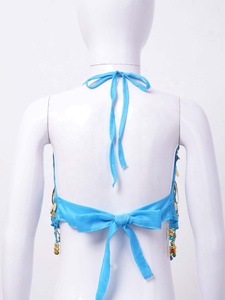 Tops de Danza del Vientre para Niñas, con Lentejuelas, Monedas, Flecos, Campanas y Gemas, Traje de Malla Choli para Actuación, Hecho a Medida - Product Image 3
