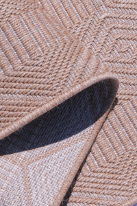 Natural Beige Polypropylene Woven Abstract Rug Wholesale 6mm Washable Flatweave Modern Living Room Mat Sisal Look Durable Stain - Product Image 5