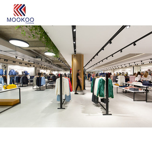 Personalizzare i moderni espositori per <span class=keywords><strong>abbigliamento</strong></span> galleggiante e angolare a 6 scaffali in legno per <span class=keywords><strong>l</strong></span>'interior Design del negozio al dettaglio - Product Image 1