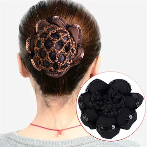 Femme Lady Sparkle Handmade Ballet Dancer Hairnet Hair Net Flowerhead Hair <span class=keywords><strong>Snood</strong></span> - Product Image 1