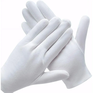 Guantes de Algodón Blanco Orgánico de la Mejor Calidad, Guantes de Etiqueta Masónicos de Algodón Blanco Liso Personalizados - Product Image 4