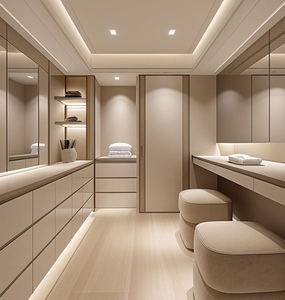 Personnellement conçu Walk in <span class=keywords><strong>Vestiaire</strong></span> Grande Capacité Armoire Lumière De Luxe Personnalisé <span class=keywords><strong>Vestiaire</strong></span> Meubles - Product Image 3