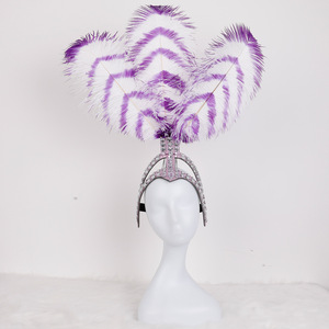 أغطية رأس طويلة ملونة بالريش للنساء البالغات للحفلات والكرنفالات والعروض المسرحية - Product Image 5