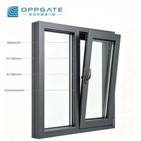 Fenêtre à battant en aluminium moderne, coulissante, à rupture de pont thermique, double vitrage, étanche aux intempéries, avec moustiquaire, certifiée CE ISO, pour villa résidentielle