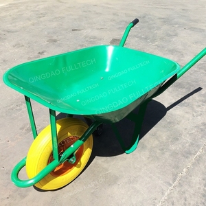 Matériel de construction équipement de transport <span class=keywords><strong>brouette</strong></span> japonais PU mousse pneu <span class=keywords><strong>roue</strong></span> <span class=keywords><strong>jaune</strong></span> pneu prestar vert 65L chariot à roues japon - Product Image 1
