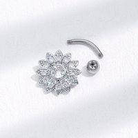 Punk estilo fresco girasol curvo ombligo uñas moda cuerpo Piercing joyería para mujer aleación Material ombligo anillo