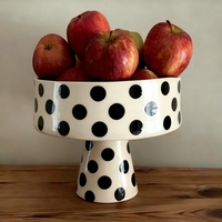 Plateau rond personnalisé en céramique porcelaine pour décoration intérieure Rangement décoratif Nouveau style Plateau de rangement pour fruits secs avec motif imprimé Porte-fruits
