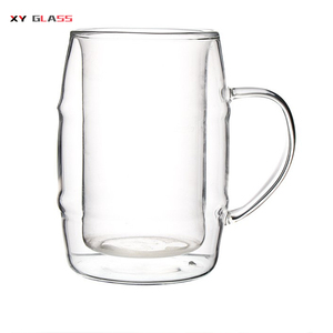 Grande chope à bière en <span class=keywords><strong>verre</strong></span> résistant à la chaleur à <span class=keywords><strong>double</strong></span> <span class=keywords><strong>paroi</strong></span>, haute transparence, par sublimation - Product Image 3