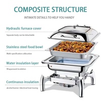YITIAN Luxus-Restaurant-Hotel Hydraulische Abdeckung 201 314 Edelstahl Catering-Buffet-Set Chafing Dishes