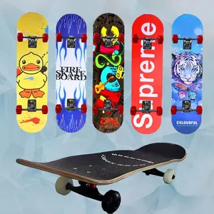 manufacturer customize Professional 27*8inch new school 7ply chinese maple kids skateboard for beginners