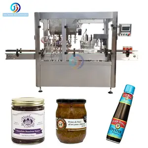 Máquina tampando de enchimento de garrafas de molho espesso JB-JG4 Automática ketchup pasta de amendoim manteiga máquina de enchimento de molho quente