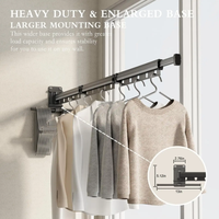 Étendoir à linge pliable mural en métal aluminium Support à linge pliable Salle de bain/salon moderne peu encombrant