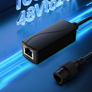 Convertisseur PoE Gigabit 2 ports noir en plastique haute efficacité 48V 24V, conversion industrielle à 95%, compact, IEEE 802.3af/at - Product Image 4