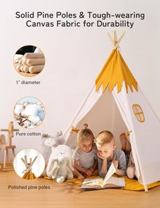 Juguetes de actividad de fiesta de cumpleaños para bebés, diseño de puntos de tela de algodón, tienda <span class=keywords><strong>tipi</strong></span> India blanca de lujo, tienda de juegos para niños en interiores - Product Image 5