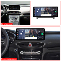 Автомагнитола 120W X 6CH серии Katana 12.3 дюйма для Hyundai Santa Fe 2019-2021, 8+256 ГБ, Android 14, DVD-плеер, навигация, мультимедиа