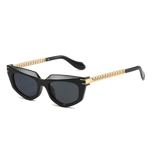 2023 New Arrival Luxury Metal Chain <b>Sunglasses</b> Women <b>Retro</b> Vintage Cat Eye Shades <b>Sunglasses</b> Ladies - Product Image 1