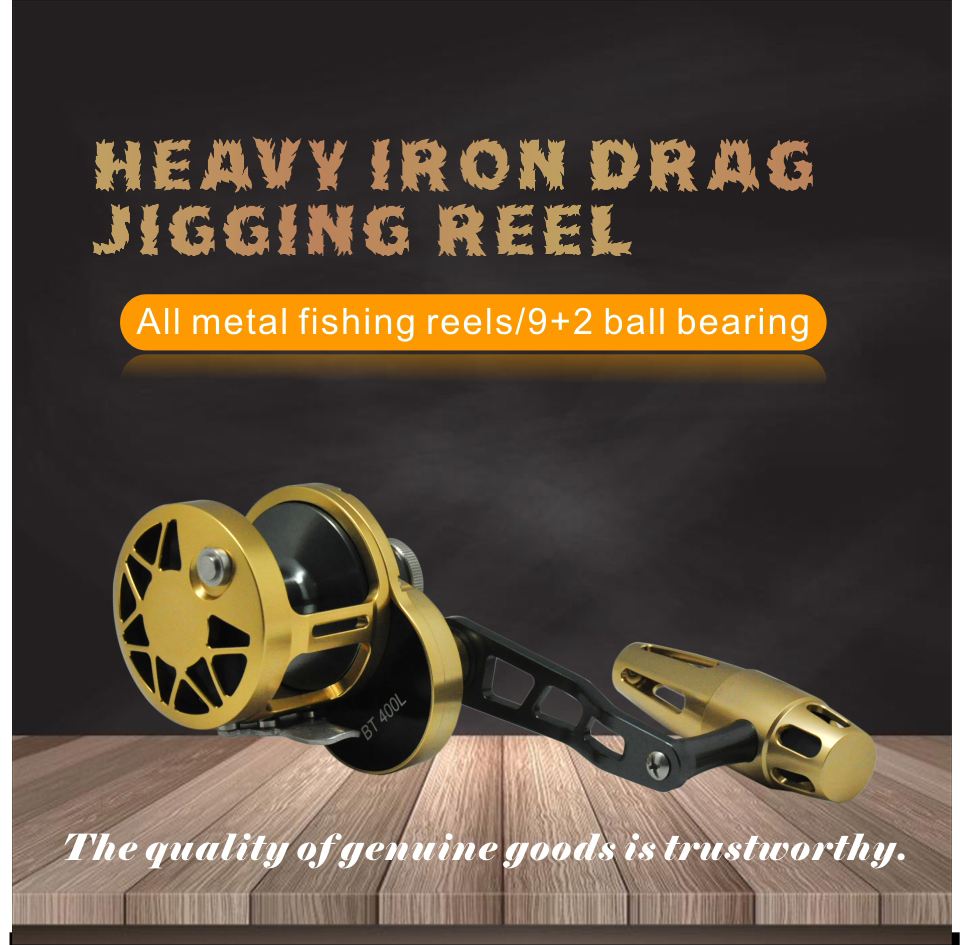 Full Metal 6.3:1 Slow Pitch Jigging Fishing Reel 25kg Power Drag