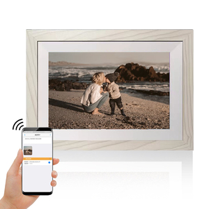 16GB Storage Auto-rotate Share Photos Via APP <b>Wifi</b> Digital Photo Frame Clock With Touch OEM Wooden 10.1 Inch Wood Ce Rohs CN;GUA - Product Image 4