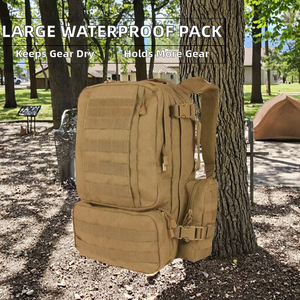 Grand sac à dos tactique camouflage imperméable MOLLE avec ceinture à coussin d'air, sangles, cadre interne, doublure en nylon pour la randonnée et les sports de plein air - Product Image 2