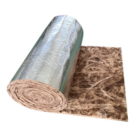 Rouleau d'isolation en fibre de verre écologique pour CVC, 50 mm, couverture en laine de verre, doublure de conduit, enveloppe de conduit, classe A1, ignifuge, avec revêtement FSK