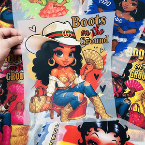 Заводская новинка, дизайн ботинок, печать, термопереводные виниловые наклейки на DTF, термонаклейки, готовые к нажатию для мешков для одежды - Product Image 4