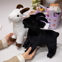 Animal en peluche de chèvre réaliste personnalisé 30/40cm noir/blanc en peluche de chèvre réaliste mouton en peluche ferme décor cadeaux pour les enfants