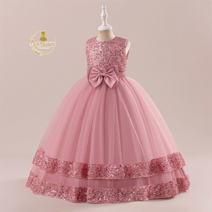 FSMKTZ largo con lentejuelas niños niña fiesta princesa <span class=keywords><strong>vestido</strong></span> vestidos <span class=keywords><strong>para</strong></span> <span class=keywords><strong>adolescentes</strong></span> <span class=keywords><strong>vestido</strong></span> niña princesa fiesta <span class=keywords><strong>vestido</strong></span> flor Niña - Product Image 2