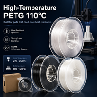 Filament PETG 110C 1,75 mm, faible déformation, transparent, qualité industrielle, matériau d'impression 3D, bobine de 1 kg pour pièces industrielles FDM