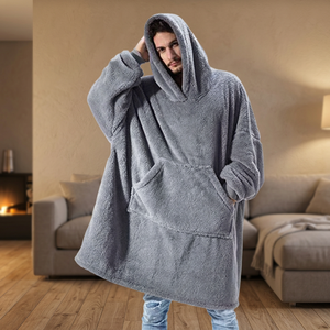 Fashion Streetwear Men Winter Custom Logo Label Oversized Teddy <b>Fleece</b> Eco-Friendly Breathable <b>Sherpa</b> Polyester/Cotton Hoodie - Product Image 3
