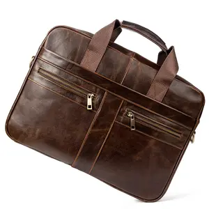 Китайский поставщик, мужской портфель, кожаная сумка для ноутбука, сумка через плечо из натуральной кожи для мужчин