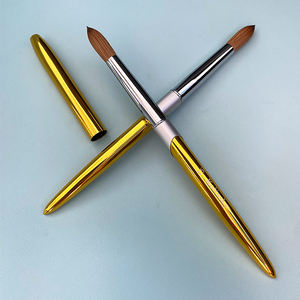 Bộ cọ vẽ móng tay, bột acrylic, sơn gel UV, cọ Kolinsky, màu vàng gold, có sẵn trong kho - Product Image 2