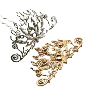 Flame <b>Crown</b> Hairpin Material Copper Plated Gold And <b>Silver</b> Wedding DIY Jewelry Accessories - Product Image 5