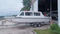 7.5m rapide en fibre de verre patrouille vitesse bateau cabine Cruiser 24ft 8 personnes bateau officiel passager moteur hors-bord péniche de débarquement
