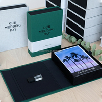 Boîtes cadeaux en lin pour livre de souvenirs de mariage avec logo personnalisé en relief, directement de l'usine, sélectionnez votre couleur de lin naturel