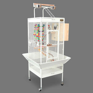 Cage à oiseaux 60 pouces en fer forgé, cage pour perruches avec plateau supérieur ouvrant et support roulant pour oiseaux moyens, cage de luxe pour perroquets XXL - Product Image 3