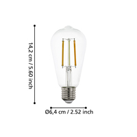 Ampoule à filament LED E27 40W 12V 24V 12-24V DC 2700K A60 A19