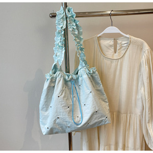Bolso Tote plisado con cordón fresco literario de alta apariencia con correa de hombro con volantes al por mayor Hermoso bolso de hombro con <span class=keywords><strong>diamantes</strong></span> - Product Image 5