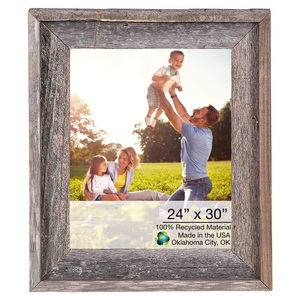 HMS 24 \ "x 30 \" naturale resistente alle intemperie cornice in legno cornice incisa in legno per uso domestico con supporto in Plexiglass - Product Image 1