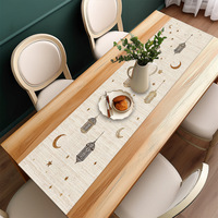 Décoration de l'Aïd Ramadan Pafu, décoration islamique pour la maison, fournitures de fête pour la table, lanterne en forme de croissant de lune, chemin de table