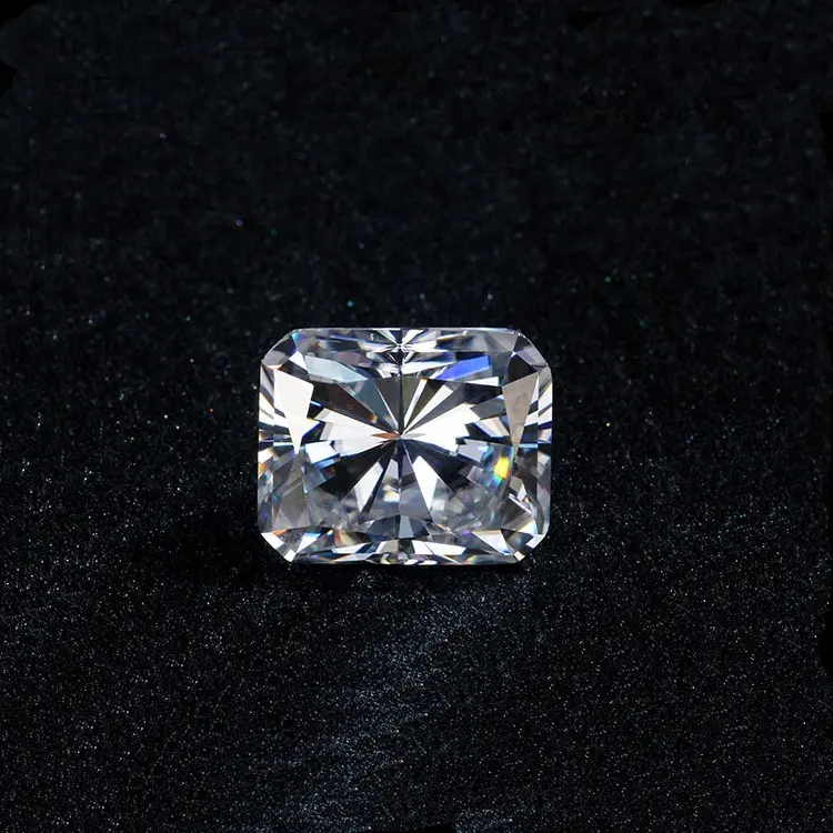 Gemas sueltas de moissanita, diamante blanco de 4 quilates VVS D, 8x10mm, corte radiante de hielo picado, joyería
