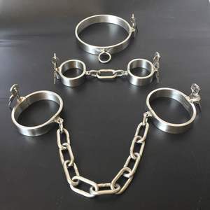 Caja personalizada gratis-Esclavo Flirt Muñequera Esposas Tobillo Puños Cuello Cadena Bdsm Grillete Bondage Cerradura invisible Fetiche Juguetes sexuales - Product Image 4