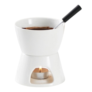 Tự làm sô cô la ấm hơn đồ nấu nướng nhà hàng thực phẩm ấm hơn tan chảy nồi <span class=keywords><strong>Maker</strong></span> gốm Fondue Set với ngã ba - Product Image 1
