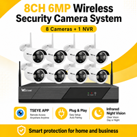 Sistema de Vigilancia Inalámbrico Wistino 8CH 6MP NVR, Kit Inteligente para el Hogar, Alerta de Movimiento, Visión Nocturna en Color, Sistema de Seguridad CCTV para Tiendas
