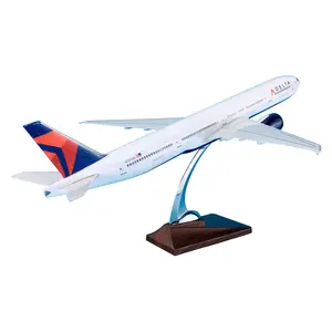 Modelo de aeronave Delta Airline Avião Boeing 777-300 ER escala 47 cm 1:150