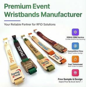 음악 축제 RFID 이벤트 팔찌 맞춤형 로고 출입 통제 공장 공급 개인 맞춤형 직조 NFC 패브릭 손목밴드 - Product Image 5