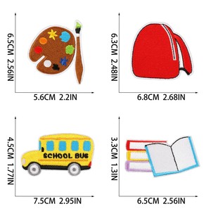 Nouvelle arrivée papeterie autobus scolaire livre règle fer sur transfert <span class=keywords><strong>broderie</strong></span> outils d'apprentissage patchs pour accessoires de bricolage - Product Image 6