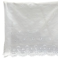 Nouveau tissu jacquard 100 % coton blanc, dentelle ondulée brodée ajourée, tissé, résistant à l'abrasion, perforé, pour chemise femme