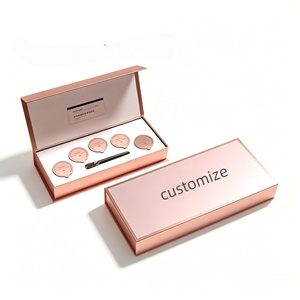 Boîte cadeau à couvercle rabattable en or rose mat personnalisée avec insert personnalisé pour capsules de sérum et ensembles cosmétiques - Product Image 1