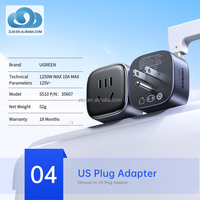 Adaptateur de prise de voyage UGREEN SJ pour ordinateur portable, sortie AC, neuf, compatible avec la norme britannique